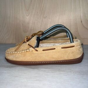 Minnetonka Pile Lined Hardsole Moccasin 3501W Tan Women's 7